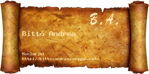 Bittó Andrea névjegykártya